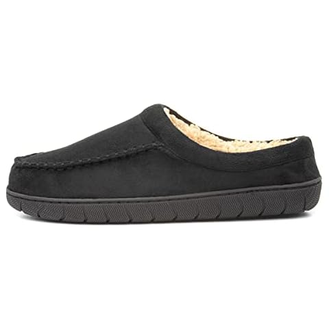 The Slipper Company Mens Black Mule Slipper - Size 10 UK - Black Cover