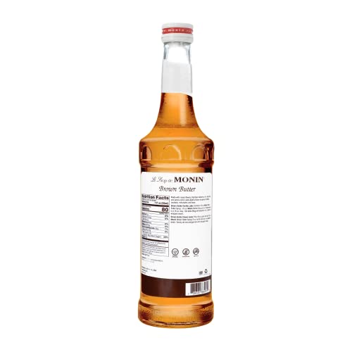 Monin - Brown Butter Syrup, Buttery Smooth Flavor with Rich Nutty Aroma, Great for Lattes, Milkshakes, and Iced Coffees, Gluten-Free, Vegan, Non-GMO (750 ml)