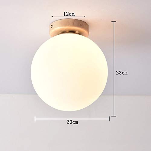 Lámpara de techo de madera E27 con diseño esférico mini para iluminación interior moderna 3