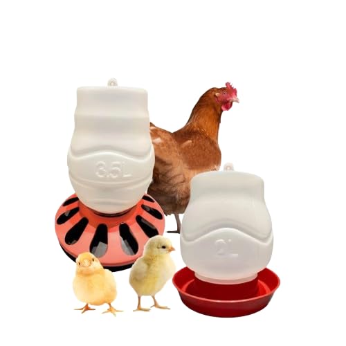 Kit Comedouro Automático 3,5kg e Bebedouro 2L para Aves, Galinhas e Pintinhos