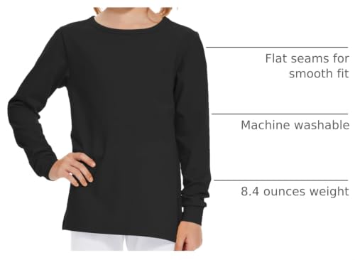 Image of 3T 4T 5T to 12 Years Girls Long Sleeve Shirts Kids Cotton T-Shirt Toddler Basic Crew Neck Top