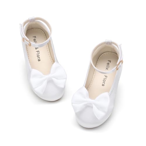 Image of Felix & Flora Toddler Flower Girl Dress Shoes - Baby Girl Ballet Mary Jane Flats for Party School Wedding