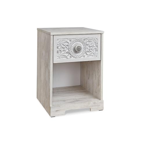 Signature Design by Ashley Paxberry Boho 1 Drawer Nightstand Whitewash