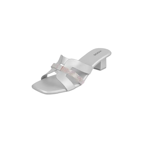 Image of Mochi Women Faux Leather Glamorous Strap Block Heel Fashion Slip-on Sandals