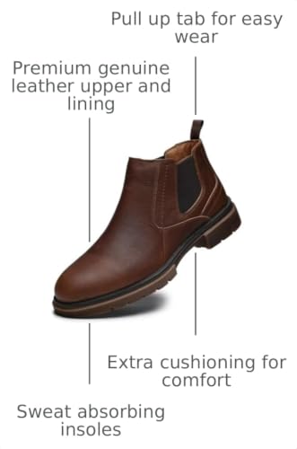 Image of Arkbird Chelsea Boots for Men Genuine Leather Oxford Casual and Formal Ankle Dress Boot