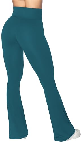 Image of Sunzel Flare Leggings, Crossover Yoga Pants with Tummy Control, High-Waisted and Wide Leg