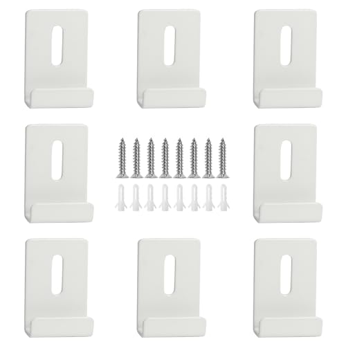 Image of 8 Packs Metal Mirror Holder Clips, 1 /4 inch, White | Heavy Duty, Attachment, With Screws, For Billboard Display