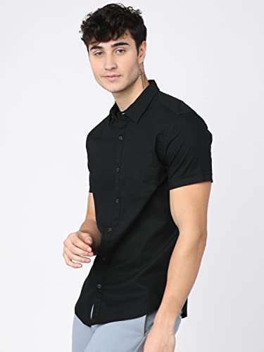 Image of Ketch Men's Cotton Slim Fit Solid Half Sleeve Shirt