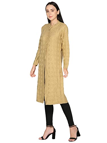 Image of HAUTEMODA Women Wollen Self Design Long Coat /Sweater for Winters