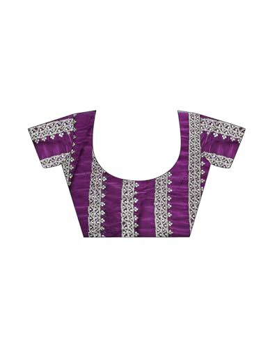 Image of Satrani Women's Shimmer Chiffon Sequins Embroidery Saree with Unstitched Blouse Piece