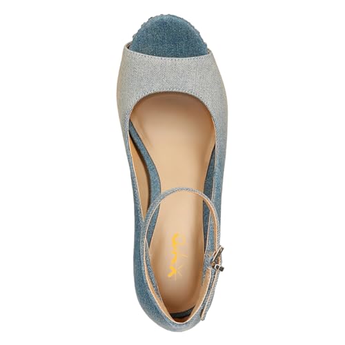 XYD Women Chic Studs Open Toe Platform Heels Ankle Strap Buckled Rhinestone Crystals Pumps Evening Party Event Shoes3