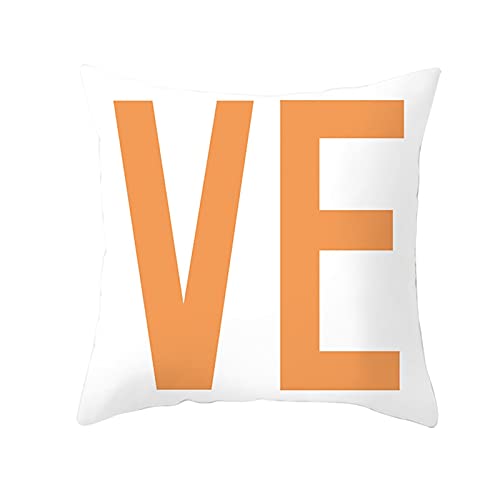 Image of Lieson Decorative Pillow Cases, 1Pcs 16x16 Throw Pillow Cover Vintage Outdoor Cushion Covers Orange White 40x40cm VE, Polyester