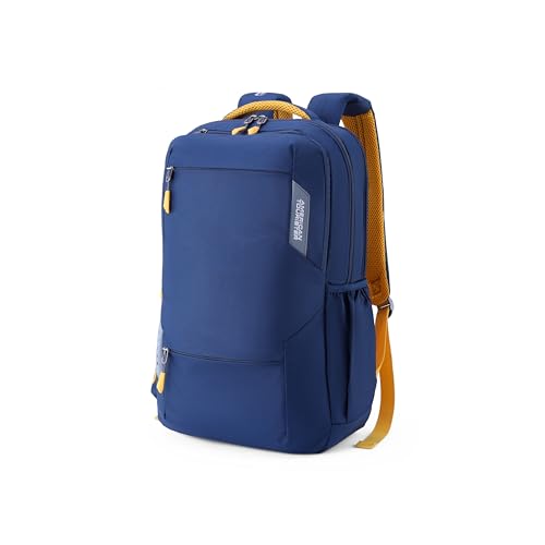 Image of American Tourister Brett 4.0 | 31 Ltrs | 3 Compartments | Bottle Pocket | Ergonomic Padded Back Panel & Shoulder Straps | Laptop Backpack | 1 Year International Warranty | Blue Ink