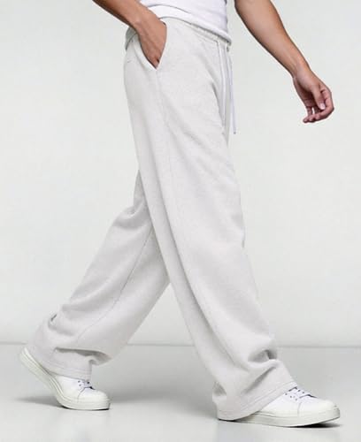 Image of Susclude Mens Lightweight Baggy Sweatpants Wide Leg Gym Lounge with Pockets | Wide Leg, Premium Cotton Blend, Inner /Outer Drawstring, 3 Pockets, Y2K Oversized, Breathable for Gym Lounge All Seasons