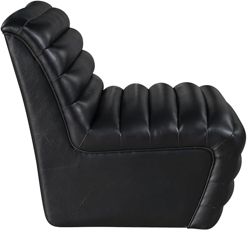 Sillón con Cuero Sintético Suave Negro miniatura 5