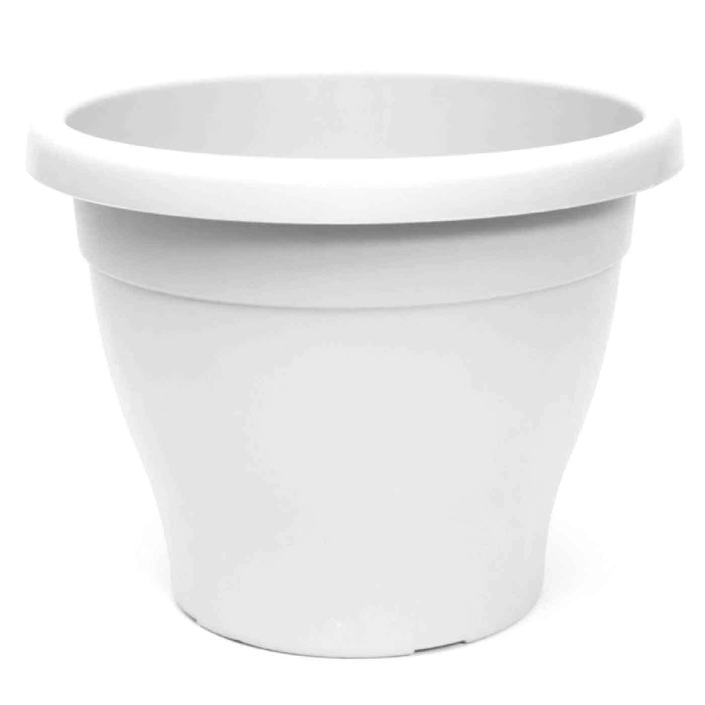 AC - Maceta Mediterránea - Plástico Resistente - Ideal para el Hogar, Plantas, Jardín, Decoración. - Cuidado de Plantas - Forma Redonda - Ø 30 cm - Color Blanco