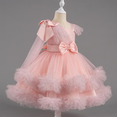 2025 Toddler Baby Girls Pageant Dress Sequins Tulle Tutu Dress Flower Wedding Princess Birthday Party Prom Gown 1-9Y4