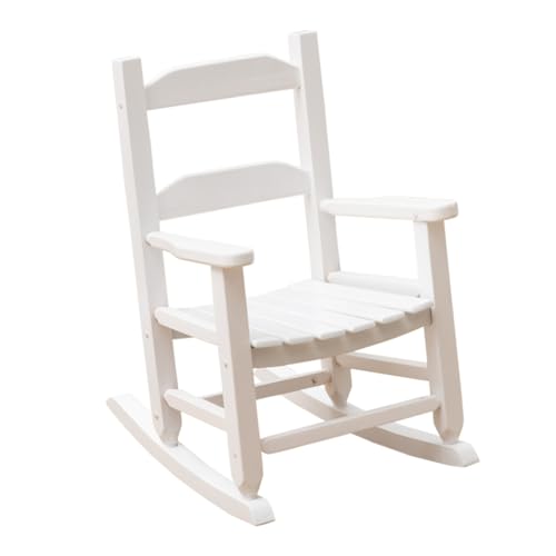 BplusZ Wooden Rocking Chair White