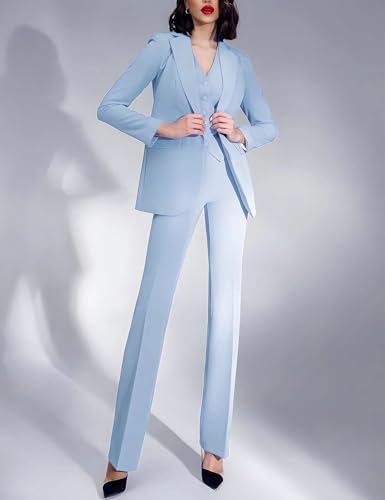 Women's 3 Pieces Suit Business Casual Office Suit Slim Fit Notch Lapel Blazer Jacket Vest Pants Suits for Women4