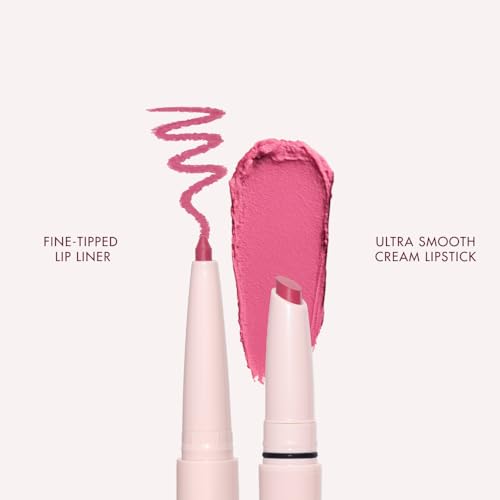 Image of Wander Beauty Lipsetter Dual Cream Lipstick + Lip Liner - St. Tropez Rose - Ultra-Smooth, Hydrating Lipstick and Lip Liner with a Soft Matte Finish - Made with Squalane & Peptides (1 Count)