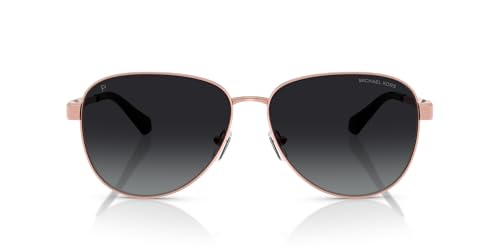Michael Kors MK1160 Biarritz Sunglasses, Rose Gold/Grey Gradient Polarized, 61 mm