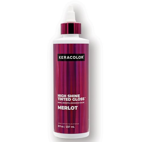 Image of Keracolor High Shine Tinted Hair Gloss, In-Shower Hair Glaze, Sheer Color-Enhancing Glossing Treatment, Merlot, 8 Fl Oz