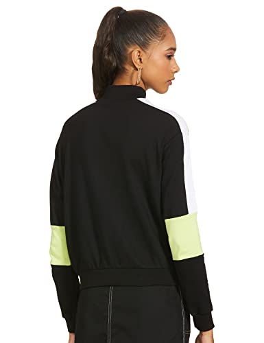 Image of Max Cotton Women Colorblocked Sporty Round Neck Sweatshirt
