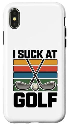 I Suck At Golf Joke ʔSt s Ȓj St X}zP[X iPhone X/XS p