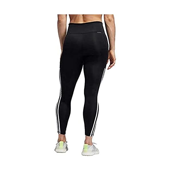adidas Women's 7/8 3S 3 Stripes Training Tights Black (Black/White, Small)