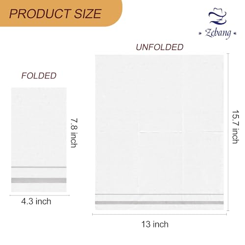 Image of 200 Pack 3-Ply Disposable Guest Towels, Silver Trim Dinner Napkins