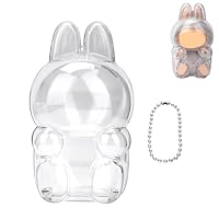 Techchii Keychain Case for Labubu Doll, Protective Keychain for Labubu Have a Seat, Transparent PVC Case with 20cm Keychains, Waterproof and Durable (9.5 * 16.5 * 8.5cm)