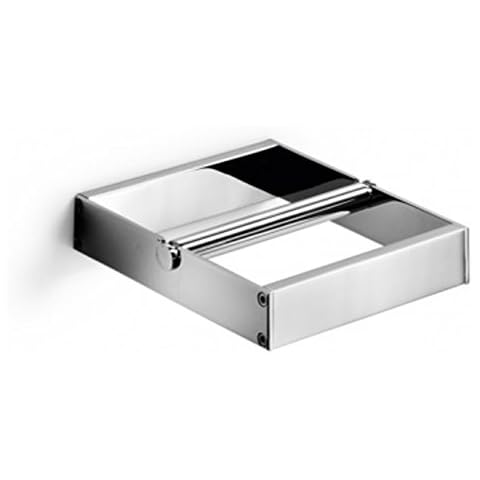 WS Bath Collections Skuara 52806.29 5.3" Double Post Toilet Paper Holder from th, Polished Chrome Cover