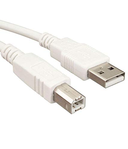 WOLFSTONE High Speed USB 2.0 Printer Cable | 3 metre Long White | Connects Computer to Printer and Scanner