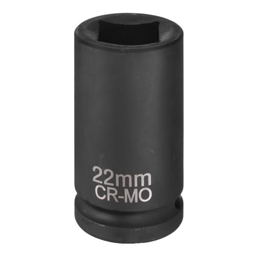 Image of sourcing map 4 Point Square Socket 3/4" Drive 22mm Metric CR-MO Phosphate Blackening Standard Wheel Impact Sockets for Auto Repair Mechanical Maintenance Home Install