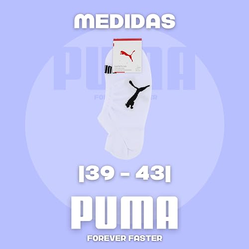 Kit 12 Pares Meia Puma Sapatilha Invisível Esportiva Masculino Adulto | 12 Branco | 39-43