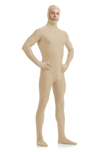 Image of ATHX Men's and Women's Spandex Open Face Bodysuit Costume Adult Stretchy Halloween Cosplay Body Suit Zentai Suit Outfits