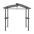 BPS 8x5 FT BBQ Grill Gazebo with Double-Tier Polycarbonate Roof, Steel Frame & Side Shelves, for Outdoor, Patio, Backyard