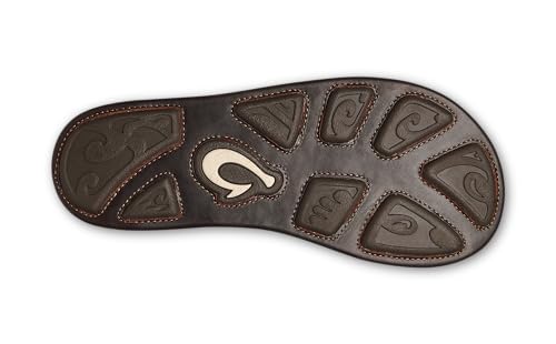 OLUKAI Hikianalia Men's Leather Sandal, Full-Grain Leather, Non-Marking Rubber Traction Pads & Compression Molded Footbed3