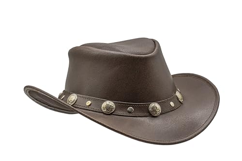 Image of HADZAM Showerproof Outback hat Also Worn as Leather Cowboy hat, Australian Hats for Men & Women