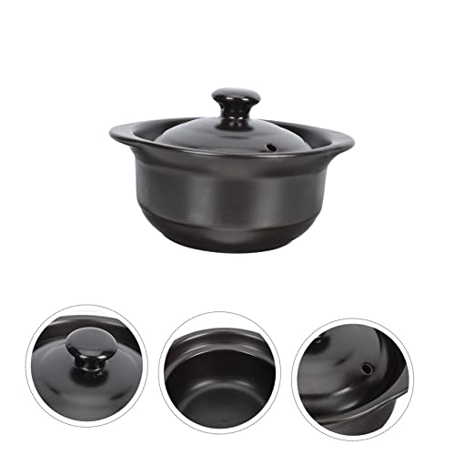 HIAKDOFT 砂?耐高温家用キャセ 多機能煮込み鍋 一人用陶器製スープポット ブレイズドチキン対応 変形防止で実用的