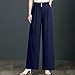 PETCDIM Wide Leg Petite Pants for Women, Senior Pants for Women Dressy Casual Wide Leg Work Trousers Perfect Drape High Rise Pull On Stretch Pant Dark Blue