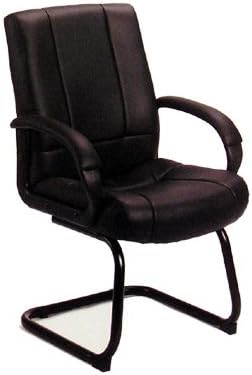 212 Main High Back Leather Guest Chair with Padded Arm Rests -
