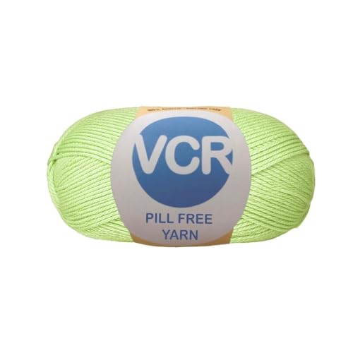 Image of VCR Sage Green Yarn, Pill-Free Soft Knitting Yarn, 100 Grams Hank, 263 Meters Length, Low-Pill Acrylic Yarn, Soft Crosia Threads, Pack of 1, Suitable for Beanies, Caps and Gloves