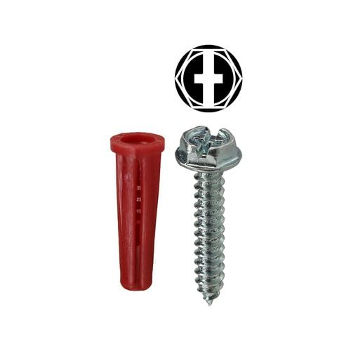 Replacement for RD3HX #8 Red Conical Anchor Kit w/Hex Head Combo Drive Screws (201 Pieces)