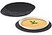 Relaxdays Piatti in Ardesia, Set da 6 Sottopiatti da 25 cm Ø, per Servire & da Scrivere, Tavolette per Buffet, Antracite