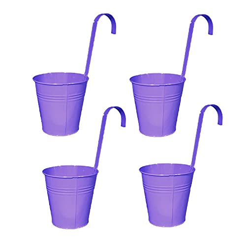 Geschenkestadl Hängetöpfe Ø 14 cm Übertopf Blumentopf 4 Stück (Lila)