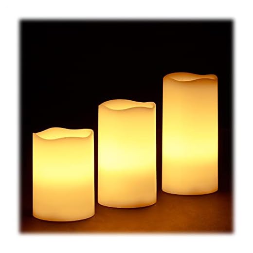 Relaxdays Set de 3 Velas Led, Eléctricas, A Pilas, Navidad, Luz Centelleante, Cera, Ø 7 cm, Tamaños Diferentes, Crema