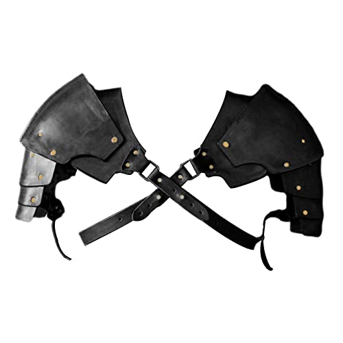 Tiuimk - Cubrehombros de piel sintética medieval, para disfraz y fiesta, color negro, Multicolor, talla �nica, Multicolor, talla �nica