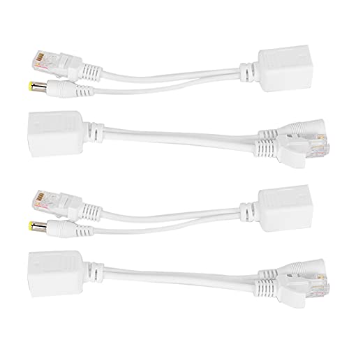 Adaptador Splitter POE 5 Pares DC12V para Cámara IP, Inyector Ethernet POE con Cumplimiento IEEE 802.3af, Splitter POE Plug and Play para Cámaras de Seguridad y AP Inalámbricos (Blanco) miniatura 2