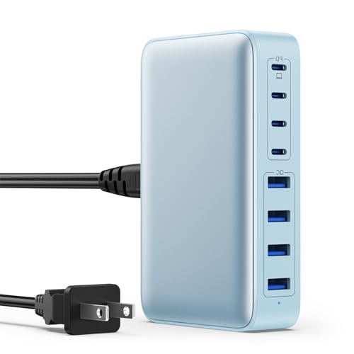 USB C Charger 200W USB C Charger Block,Upgraded GaN III 8-Port Fast Charging Station Hub,PD 65W Laptop Charger Adapter Compatible with MacBook Pro/Air,DELL,Steam Deck,iPhone 15/14/13,Galaxy S23/22 etc